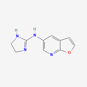 molecular formula C10H10N4O B13870692 N-(4,5-dihydro-1H-imidazol-2-yl)furo[2,3-b]pyridin-5-amine 