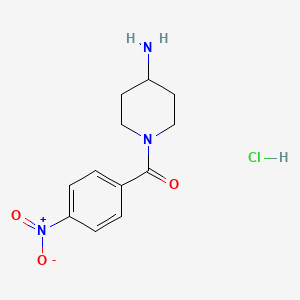 molecular formula C12H16ClN3O3 B1387071 1-(4-Nitrobenzoyl)piperidin-4-amine hydrochloride CAS No. 1158368-56-9
