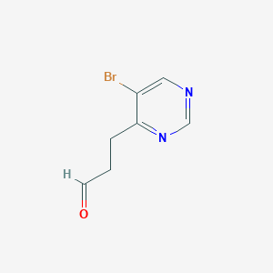 molecular formula C7H7BrN2O B13870712 3-(5-Bromopyrimidin-4-yl)propanal 