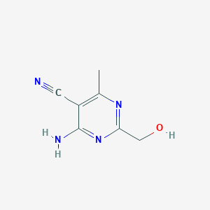 molecular formula C7H8N4O B13870719 4-Amino-2-(hydroxymethyl)-6-methylpyrimidine-5-carbonitrile 