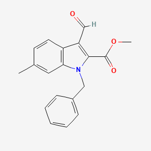 molecular formula C19H17NO3 B1387073 Methyl 1-benzyl-3-formyl-6-methyl-1H-indole-2-carboxylate CAS No. 1170477-28-7