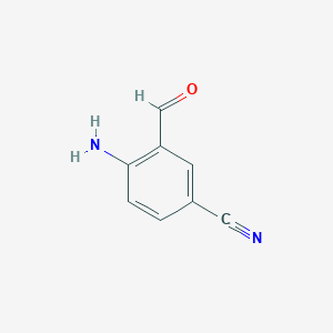 molecular formula C8H6N2O B13870740 4-Amino-3-formylbenzonitrile CAS No. 679809-59-7