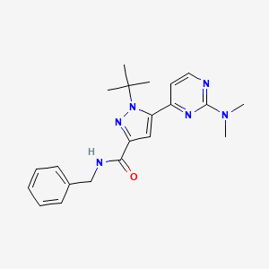 N-benzyl-1-tert-butyl-5-[2-(dimethylamino)pyrimidin-4-yl]pyrazole-3-carboxamide