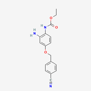 molecular formula C17H17N3O3 B13870743 ethyl N-[2-amino-4-[(4-cyanophenyl)methoxy]phenyl]carbamate 