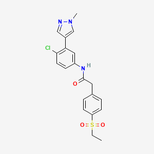 molecular formula C20H20ClN3O3S B13870748 N-[4-chloro-3-(1-methylpyrazol-4-yl)phenyl]-2-(4-ethylsulfonylphenyl)acetamide 