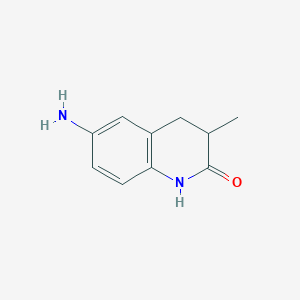 molecular formula C10H12N2O B13870788 6-amino-3-methyl-3,4-dihydro-1H-quinolin-2-one 