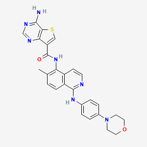 molecular formula C27H25N7O2S B13870852 4-amino-N-[6-methyl-1-(4-morpholin-4-ylanilino)isoquinolin-5-yl]thieno[3,2-d]pyrimidine-7-carboxamide 