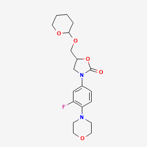 molecular formula C19H25FN2O5 B13870856 3-(3-Fluoro-4-morpholin-4-ylphenyl)-5-(oxan-2-yloxymethyl)-1,3-oxazolidin-2-one CAS No. 513068-92-3