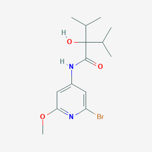 molecular formula C14H21BrN2O3 B13870885 N-(2-bromo-6-methoxypyridin-4-yl)-2-hydroxy-3-methyl-2-propan-2-ylbutanamide 