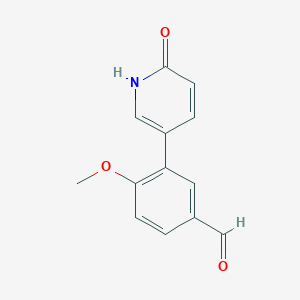 molecular formula C13H11NO3 B13870905 4-methoxy-3-(6-oxo-1H-pyridin-3-yl)benzaldehyde 