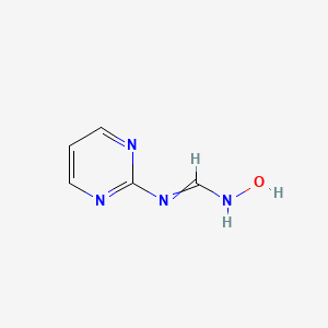 molecular formula C5H6N4O B13870909 N'-hydroxy-N-pyrimidin-2-yliminoformamide 