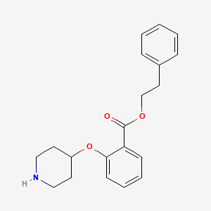 molecular formula C20H23NO3 B13870940 2-Phenylethyl 2-piperidin-4-yloxybenzoate 