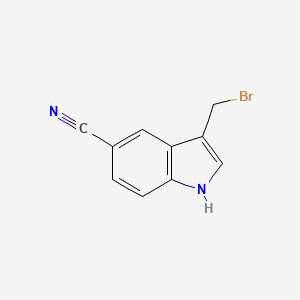 molecular formula C10H7BrN2 B13870959 3-(bromomethyl)-1H-indole-5-carbonitrile 