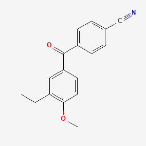 molecular formula C17H15NO2 B13870960 4-(3-ethyl-4-methoxybenzoyl)Benzonitrile 