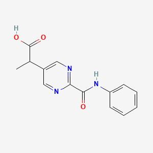 2-(2-(Phenylcarbamoyl)pyrimidin-5-yl)propanoic acid