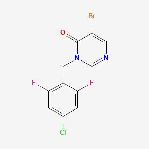 molecular formula C11H6BrClF2N2O B13870965 5-Bromo-3-[(4-chloro-2,6-difluorophenyl)methyl]pyrimidin-4-one 