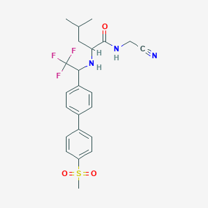 N-(cyanomethyl)-4-methyl-2-[[2,2,2-trifluoro-1-[4-(4-methylsulfonylphenyl)phenyl]ethyl]amino]pentanamide