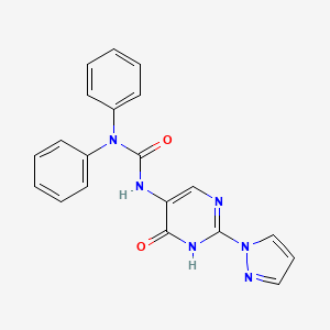 3-(6-oxo-2-(1H-pyrazol-1-yl)-1,6-dihydropyrimidin-5-yl)-1,1-diphenylurea