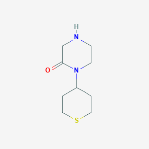 molecular formula C9H16N2OS B13870986 1-(Thian-4-yl)piperazin-2-one 