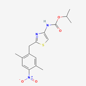 molecular formula C16H19N3O4S B13871031 propan-2-yl N-[2-[(2,5-dimethyl-4-nitrophenyl)methyl]-1,3-thiazol-4-yl]carbamate 