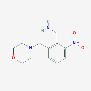 molecular formula C12H17N3O3 B13871153 [2-(Morpholin-4-ylmethyl)-6-nitrophenyl]methanamine 