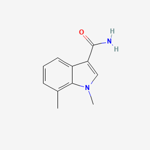 molecular formula C11H12N2O B13871188 1,7-Dimethylindole-3-carboxamide 