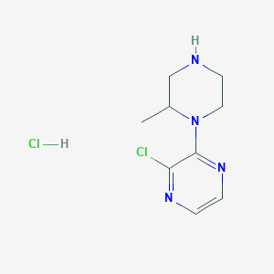 molecular formula C9H14Cl2N4 B13871190 2-Chloro-3-(2-methylpiperazin-1-yl)pyrazine;hydrochloride 