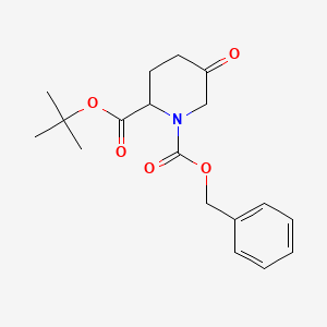 molecular formula C18H23NO5 B13871243 2-(1,1-Dimethylethyl) 1-(phenylmethyl) 5-oxo-1,2-piperidinedicarboxylate CAS No. 1383814-66-1