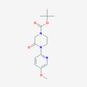 molecular formula C15H21N3O4 B13871296 Tert-butyl 4-(5-methoxypyridin-2-yl)-3-oxopiperazine-1-carboxylate 