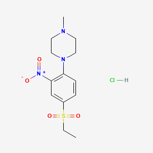 molecular formula C13H20ClN3O4S B1387130 1-[4-(Ethylsulfonyl)-2-nitrophenyl]-4-methylpiperazine hydrochloride CAS No. 1170982-65-6