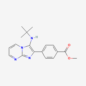 molecular formula C18H20N4O2 B1387134 Methyl 4-[3-(tert-butylamino)imidazo[1,2-a]pyrimidin-2-yl]benzoate CAS No. 1171543-35-3