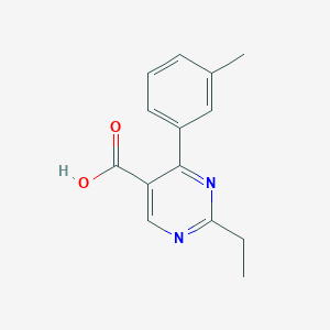 molecular formula C14H14N2O2 B1387136 2-Ethyl-4-(3-methylphenyl)pyrimidine-5-carboxylic acid CAS No. 1172826-24-2