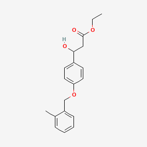 molecular formula C19H22O4 B13871391 Ethyl 3-hydroxy-3-[4-[(2-methylphenyl)methoxy]phenyl]propanoate 