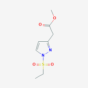 molecular formula C8H12N2O4S B13871401 Methyl 2-(1-ethylsulfonylpyrazol-3-yl)acetate 