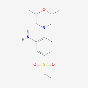 molecular formula C14H22N2O3S B1387144 2-(2,6-Dimethylmorpholin-4-yl)-5-ethylsulfonylaniline CAS No. 942474-77-3