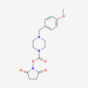 molecular formula C17H21N3O5 B13871449 (2,5-Dioxopyrrolidin-1-yl) 4-[(4-methoxyphenyl)methyl]piperazine-1-carboxylate 