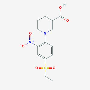 molecular formula C14H18N2O6S B1387146 1-[4-(Ethylsulfonyl)-2-nitrophenyl]piperidine-3-carboxylic acid CAS No. 951624-93-4