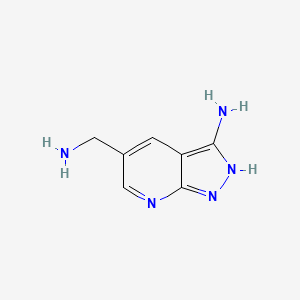 molecular formula C7H9N5 B13871480 5-(aminomethyl)-2H-pyrazolo[3,4-b]pyridin-3-amine 