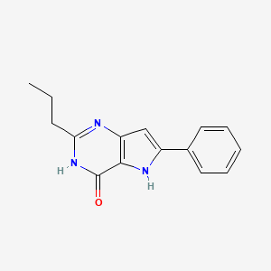 molecular formula C15H15N3O B13871491 6-Phenyl-2-propyl-3,5-dihydropyrrolo[3,2-d]pyrimidin-4-one 