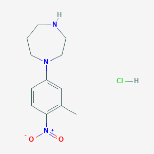 molecular formula C12H18ClN3O2 B1387150 1-(3-Methyl-4-nitrophenyl)homopiperazine hydrochloride CAS No. 1172064-06-0