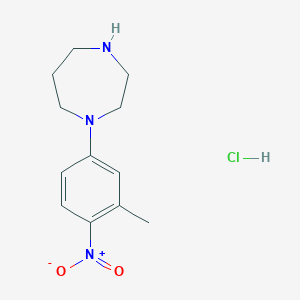 molecular formula C12H18ClN3O2 B1387150 1-(3-methyl-4-nitrophenyl)-1,4-diazepane hydrochloride CAS No. 1172064-06-0