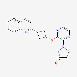 molecular formula C20H19N5O2 B13871506 1-[3-(1-Quinolin-2-ylazetidin-3-yl)oxypyrazin-2-yl]pyrrolidin-3-one 