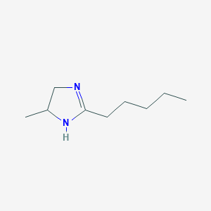 molecular formula C9H18N2 B13871532 5-methyl-2-pentyl-4,5-dihydro-1H-imidazole 