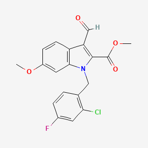 Methyl 1-(2-chloro-4-fluorobenzyl)-3-formyl-6-methoxy-1H-indole-2-carboxylate