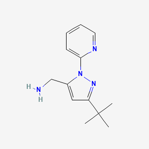 molecular formula C13H18N4 B13871573 (5-Tert-butyl-2-pyridin-2-ylpyrazol-3-yl)methanamine 