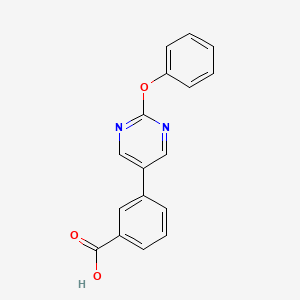 molecular formula C17H12N2O3 B1387158 3-(2-Phenoxypyrimidin-5-yl)benzoic acid CAS No. 1172330-09-4
