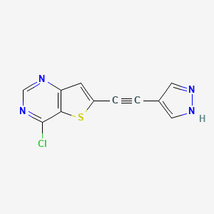 molecular formula C11H5ClN4S B13871588 4-chloro-6-[2-(1H-pyrazol-4-yl)ethynyl]thieno[3,2-d]pyrimidine 