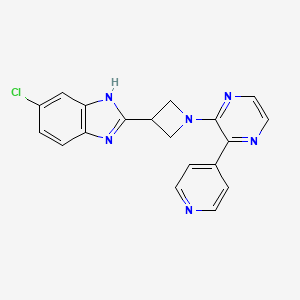 molecular formula C19H15ClN6 B13871603 6-chloro-2-[1-(3-pyridin-4-ylpyrazin-2-yl)azetidin-3-yl]-1H-benzimidazole 