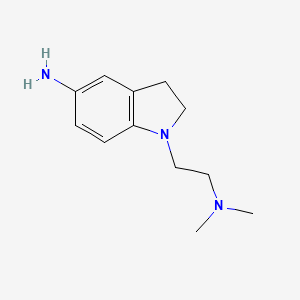 molecular formula C12H19N3 B13871611 1-[2-(Dimethylamino)ethyl]-2,3-dihydroindol-5-amine 