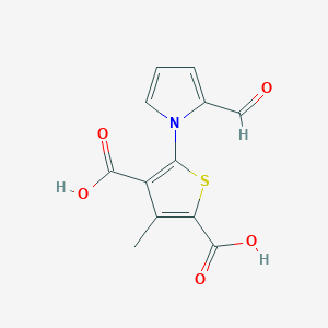 molecular formula C12H9NO5S B1387163 5-(2-Formyl-1H-pyrrol-1-yl)-3-methylthiophene-2,4-dicarboxylic acid CAS No. 1170897-01-4
